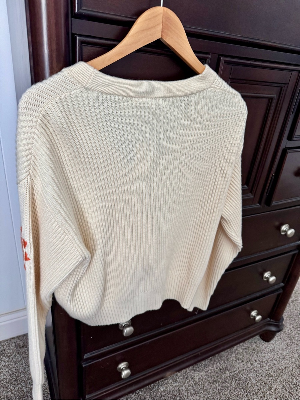 New Marine Layer "Oh Hey" Cream Embroidered V-Neck Cardigan ππβοΈ - Picture 5 of 10